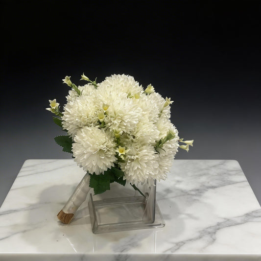 GELİN BUKETİ EKRU KRİZANTEM YAPAY