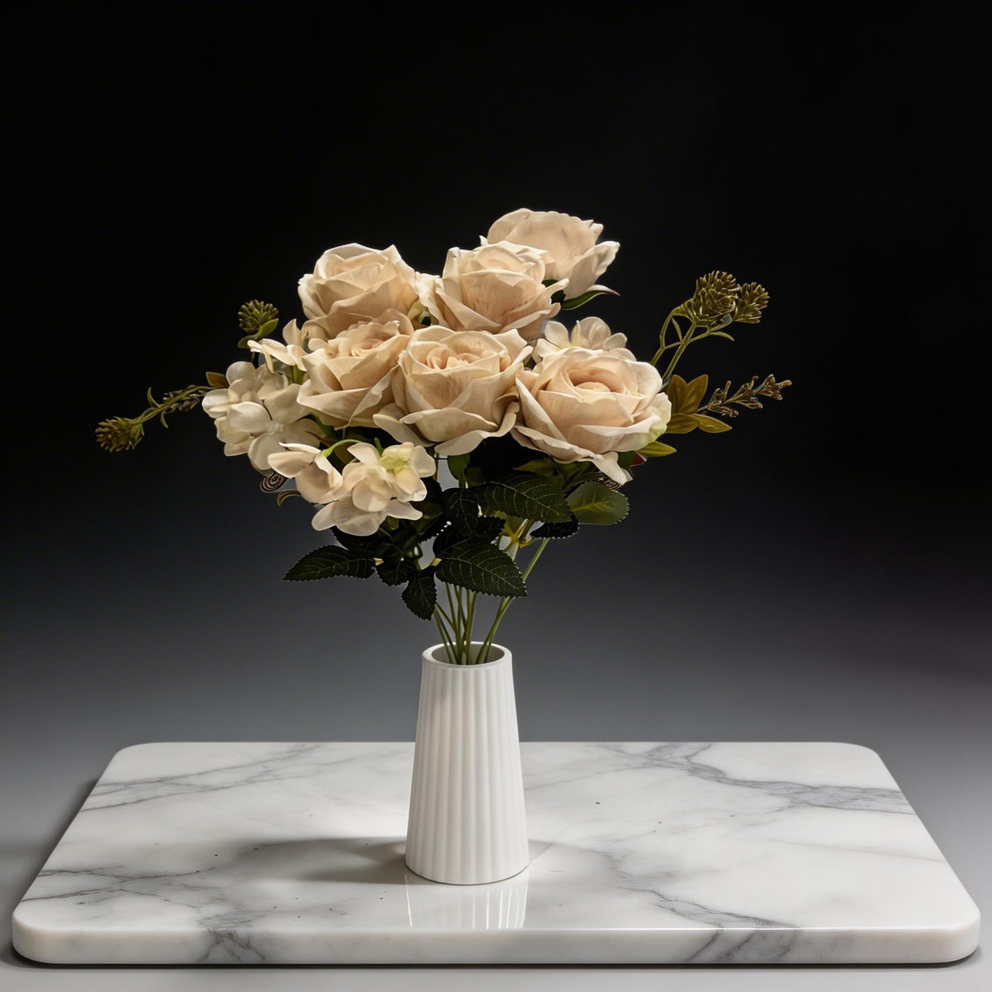 11'DALLI  BEJ GÜL DEMETİ YAPAY  50CM BOY