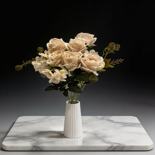 11'DALLI  BEJ GÜL DEMETİ YAPAY  50CM BOY