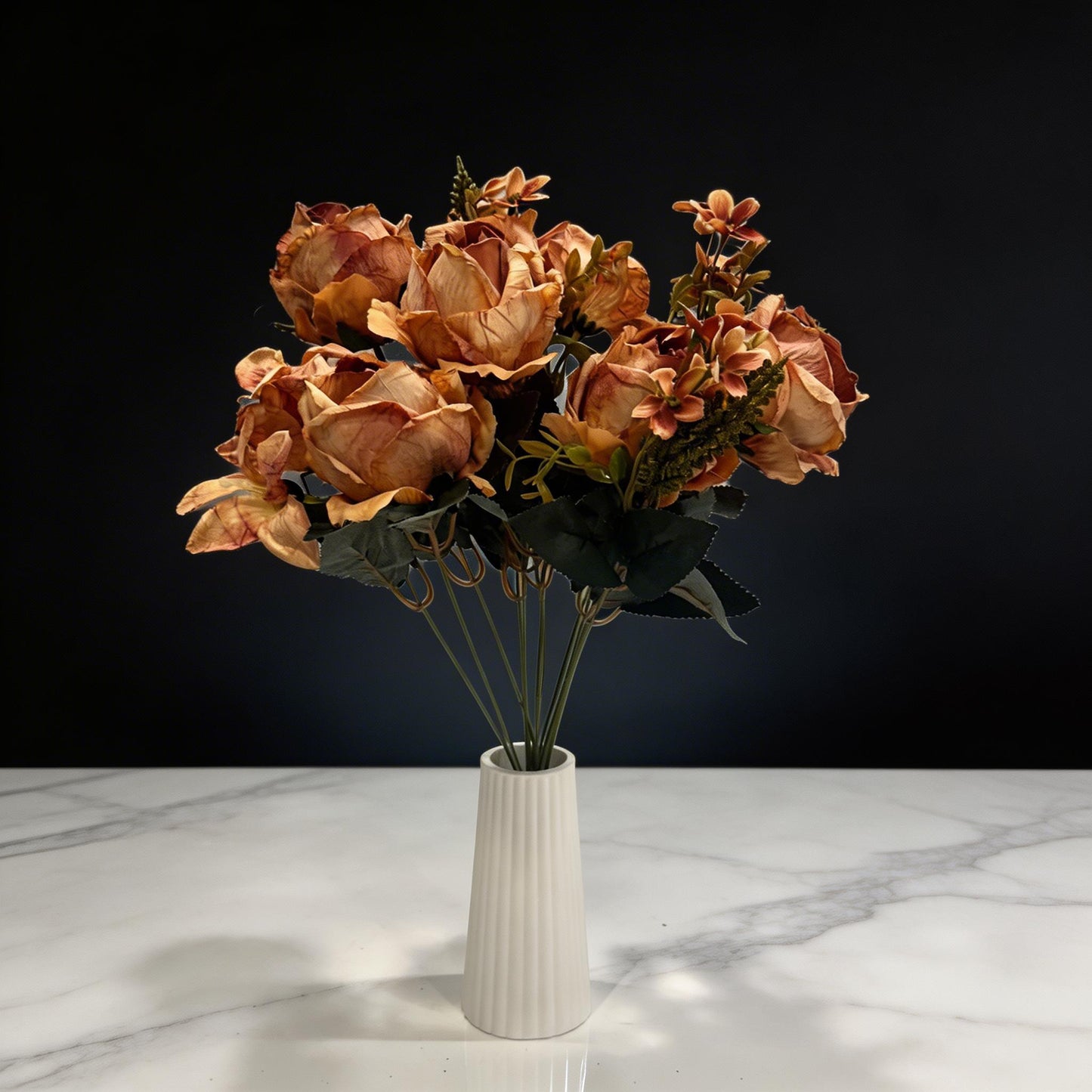 12'DALLI SOĞANKABUĞU TOMRUKLU GÜL DEMETİ YAPAY  50CM BOY