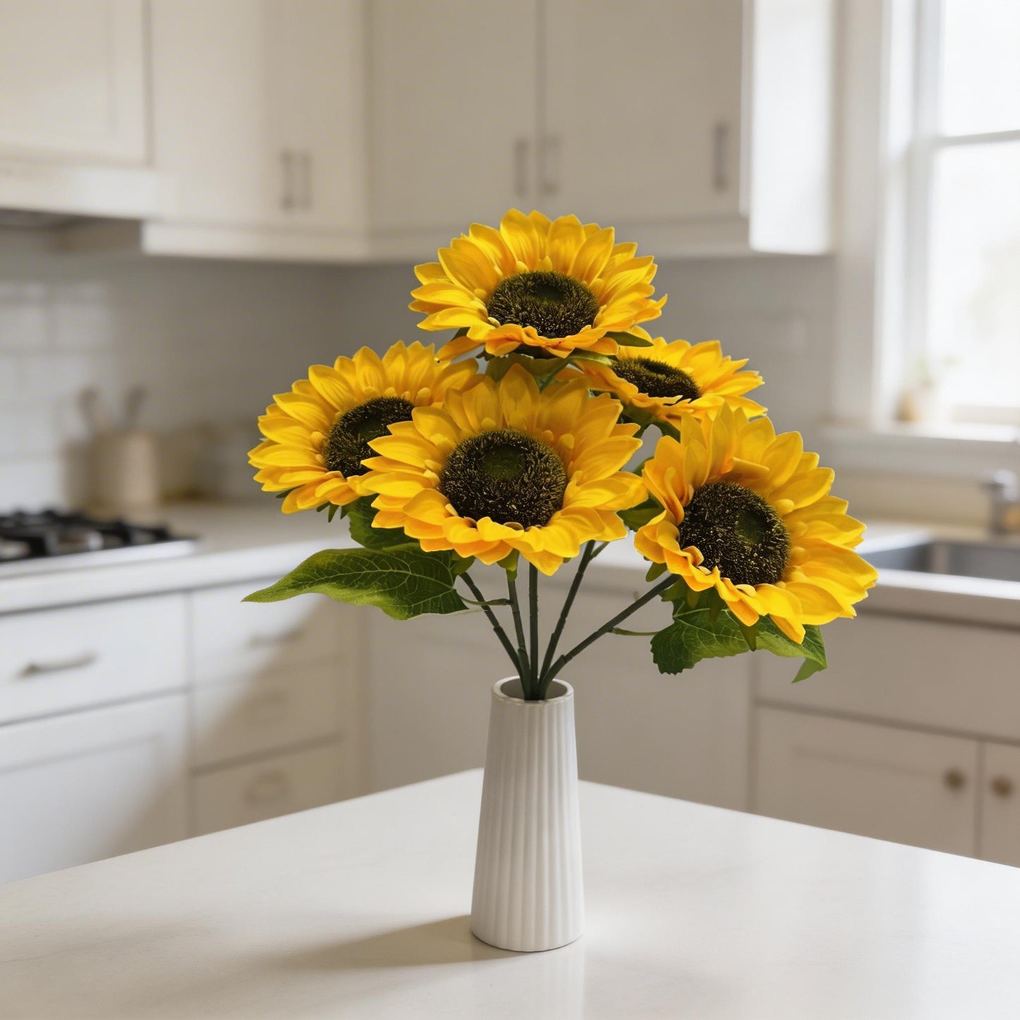 AYÇİÇEĞİ YAPAY BÜYÜK 5' KAFALI , BOY 45 CM