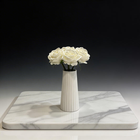 BEYAZ GÜL DEMETİ YAPAY 7'Lİ  25 CM BOY