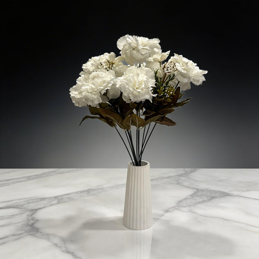 BEYAZ KARANFİL YAPAY 11 DALLI , BOY 50 CM