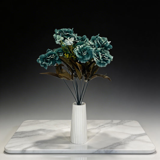 TURKUAZ KARANFİL YAPAY 11 DALLI , BOY 50 CM