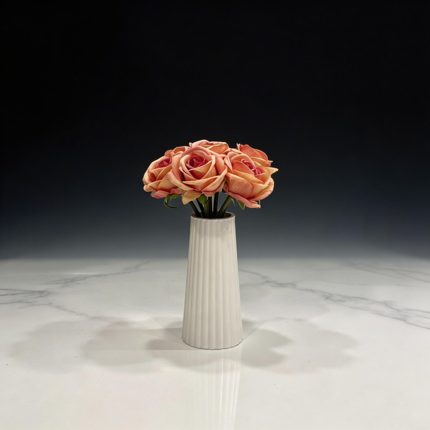 AÇIK EBRULİ GÜL DEMETİ 7'Lİ YAPAY 25 CM BOY