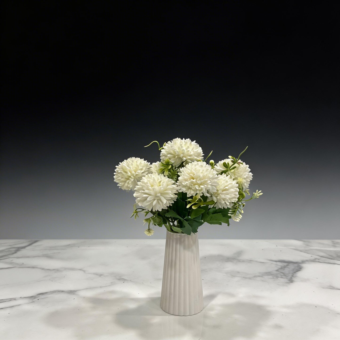 BEYAZ KRİZANTEM YAPAY 7 DALLI , BOY 35 CM