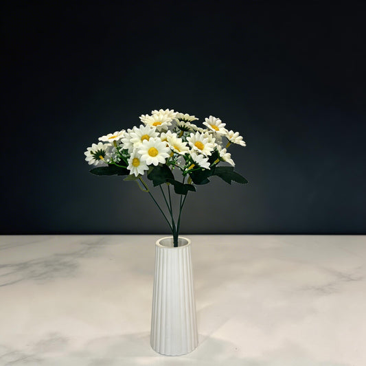 BEYAZ PAPATYA YAPAY 5 DALLI, BOY 30 CM