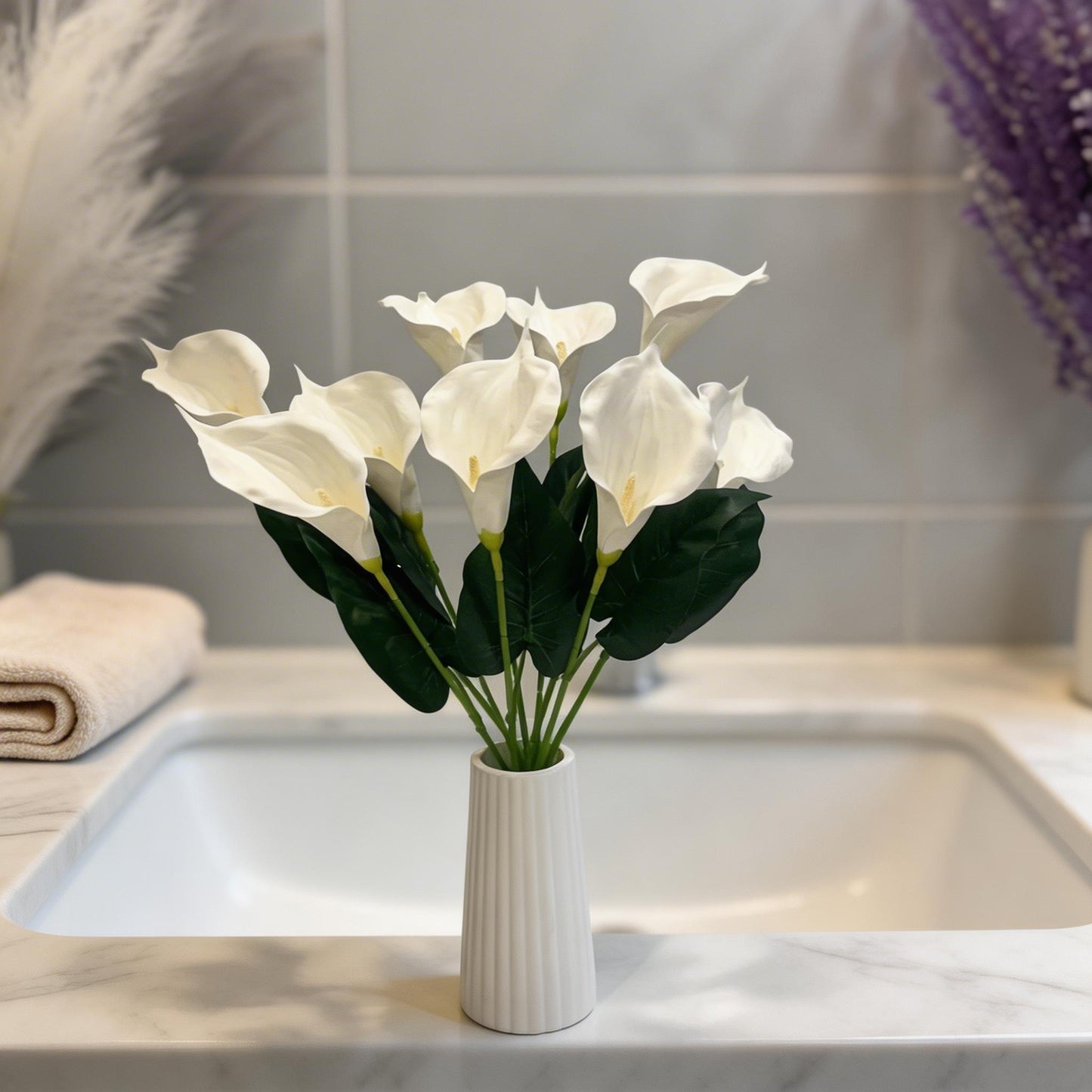 BEYAZ GALA YAPAY 9 KAFA , BOY 50 CM