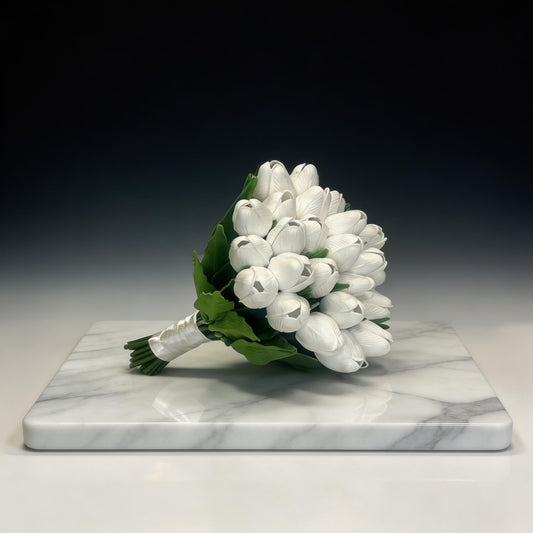 GELİN ÇİÇEĞİ LALE BEYAZ LATEX YAPAY